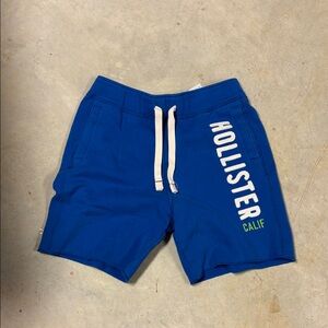 Hollister Men's Royal Blue Logo Drawstring Athletic Shorts
